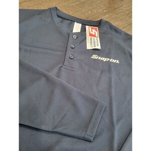 New** Snap-On Tools Mens Henley Long Sleeve Shirt XL Navy Blue Super Soft!!